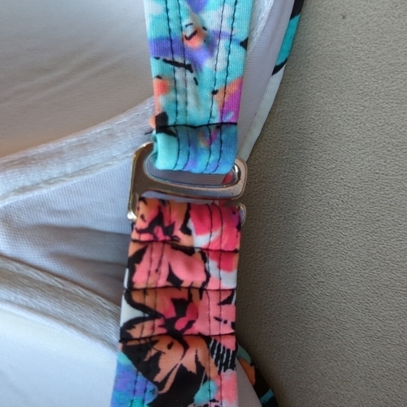 Collections By Catalina L 12-14 Floral Swim Halter Top Wired - Picture 7 of 9